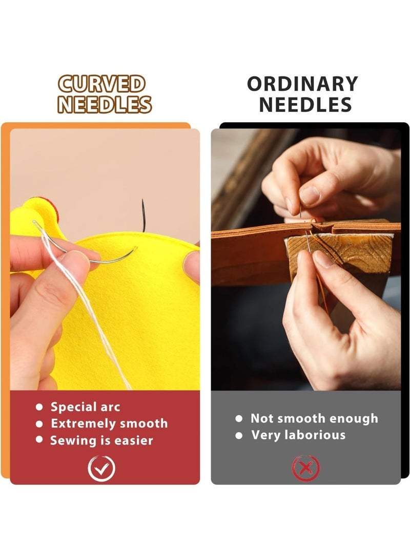 ChicAbode Curved Needles 2'' / 2.5'' / 3 ''/ 3.5 '' C Type Weaving Sewing Needles, Hand Sewing Leather Needles For Wig Making, Carpet Leather, Canvas Repairing, Modelling And Crafts Sofa Cloth, Shoes - Image 3